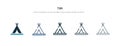Tipi icon in different style vector illustration. two colored and black tipi vector icons designed in filled, outline, line and