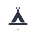 tipi icon on white background. Simple element illustration from stone age concept