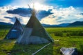 Tipi`s in Mongolian mountains