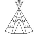 Tipi teepee vector eps illustration by crafteroks Royalty Free Stock Photo