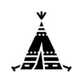 tipi tepee boho glyph icon vector illustration