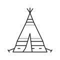 tipi tepee boho line icon vector illustration