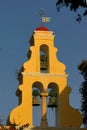 Tipic bell tower of the church of the monastery of the Virgin Mary in Paleokastritsa, Corfu Royalty Free Stock Photo