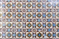 Blue and brown tiled portuguese background