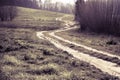 Tipical country road in Tuscany countryside called white road - Italy Royalty Free Stock Photo