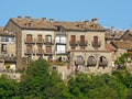 Detail of the stone houses of the medieval village of Ainsa Huesca.