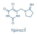 Tipiracil cancer drug molecule thymidine phosphorylase inhibitor. Skeletal formula. Royalty Free Stock Photo