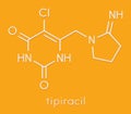 Tipiracil cancer drug molecule thymidine phosphorylase inhibitor. Skeletal formula. Royalty Free Stock Photo
