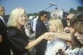 Tipper Gore on the Clinton/Gore Buscapade tour on one of its Great Lakes Tour Freeway Stops, 1992