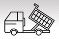 Tipper truck / dump truck - heavy equipment line art icon for apps or websites Royalty Free Stock Photo