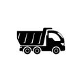 tipper truck isolated on white background. Vector dump truck icon symbol sign design