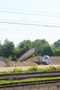 Tipper truck unload gravel Royalty Free Stock Photo