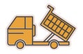 Tipping truck / dump truck - heavy equipment flat icon on a transparent background