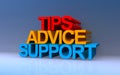 tips advice support on blue Royalty Free Stock Photo