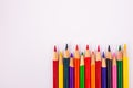 Tips of assorted color pencils framed lower right Royalty Free Stock Photo