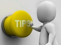 Tips Button Shows Hints Guidance And Advice Royalty Free Stock Photo