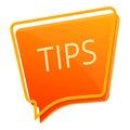 Tips chat icon, cartoon style Royalty Free Stock Photo