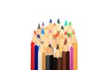 Tips of Color pencils isolated Royalty Free Stock Photo