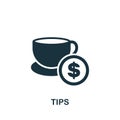 Tips icon. Monochrome sign from restaurant collection. Creative Tips icon illustration for web design, infographics and Royalty Free Stock Photo
