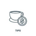 Tips icon. Line element from restaurant collection. Linear Tips icon sign for web design, infographics and more. Royalty Free Stock Photo