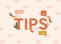 Tips illustration. Solutions and suggestions helpful newsletters and notes business creative knowledge.