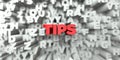 TIPS - Red text on typography background - 3D rendered royalty free stock image Royalty Free Stock Photo