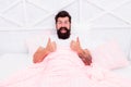 Tips sleep better. Bearded man relaxing on pillow. Circadian rhythm is natural internal process that regulates sleep