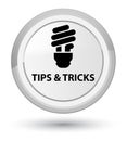 Tips and tricks (bulb icon) prime white round button Royalty Free Stock Photo