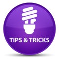 Tips and tricks (bulb icon) special purple round button Royalty Free Stock Photo