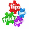 Tips Tricks Helps and Advice Gears Words Help Assistance How to Royalty Free Stock Photo