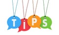 Tips Word On Colorful Hanging Speech Bubbles Royalty Free Stock Photo