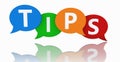 Tips Word On Colorful Speech Bubbles Royalty Free Stock Photo