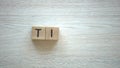Tips word made of wooden cubes, informative presentations, blogging instructions