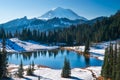 Tipsoo Lake and Mt. Rainier Royalty Free Stock Photo