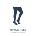 Tiptoe feet icon. Trendy flat vector Tiptoe feet icon on white b Royalty Free Stock Photo