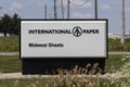 International Paper Corrugated Sheet Feeder Plant. International Paper is the largest paper and pulp company in the world Royalty Free Stock Photo