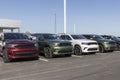 Dodge Durango display at a Chrysler dealership. The Stellantis subsidiaries of FCA are Chrysler, Dodge, Jeep, and Ram Royalty Free Stock Photo