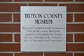 Tipton County Museum Plaque, Covington Tennessee