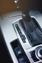 Tiptronic transmission in modern car, control buttons. Royalty Free Stock Photo