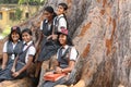 Students at Sultan Tipu`s Summer Palace Royalty Free Stock Photo