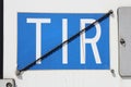 TIR plate Royalty Free Stock Photo