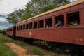 Tiradentes, SAO JOAO DEL REI, Minas Gerais, Brazil: Retro train Old May Smoke in Tiradentes ,a touristic Colonial Unesco World Royalty Free Stock Photo