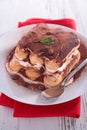 Tiramisu cake with cocoa