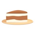 Tiramisu cake icon cartoon vector. Food dessert