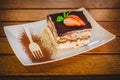 Tiramisu cake slice Royalty Free Stock Photo