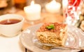 tiramisu by candlelight, romantic date in Italy,