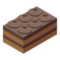 Tiramisu chocolate icon isometric vector. Cake food