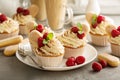 Tiramisu cupcakes with mascarpone cream