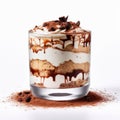 Delicious Chocolate Trifle In Tall Glass - Stock Photo