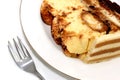 Tiramisu Dessert on a White Plate Royalty Free Stock Photo